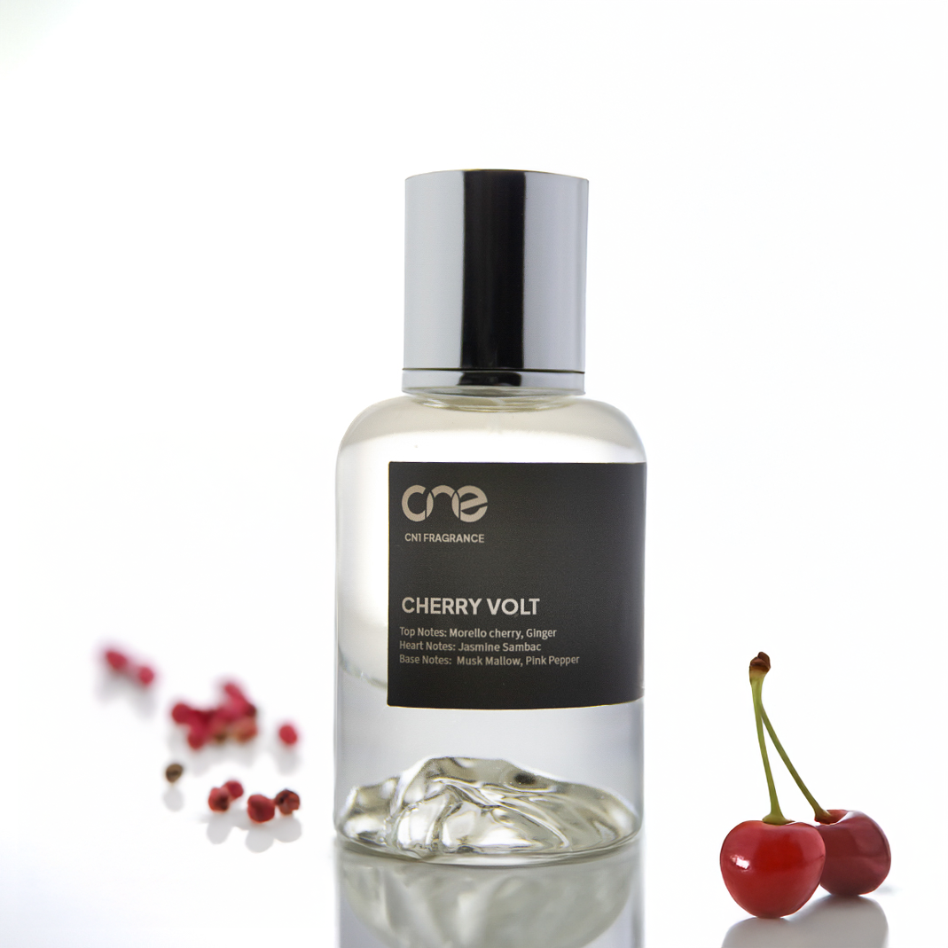 Cherry Volt by CN1 Fragrance – a vibrant blend of sweet cherry, warm amber, and a touch of floral notes. A bold, energizing fragrance that brings a fusion of fruitiness and sensual warmth, perfect for everyday wear or evening occasions