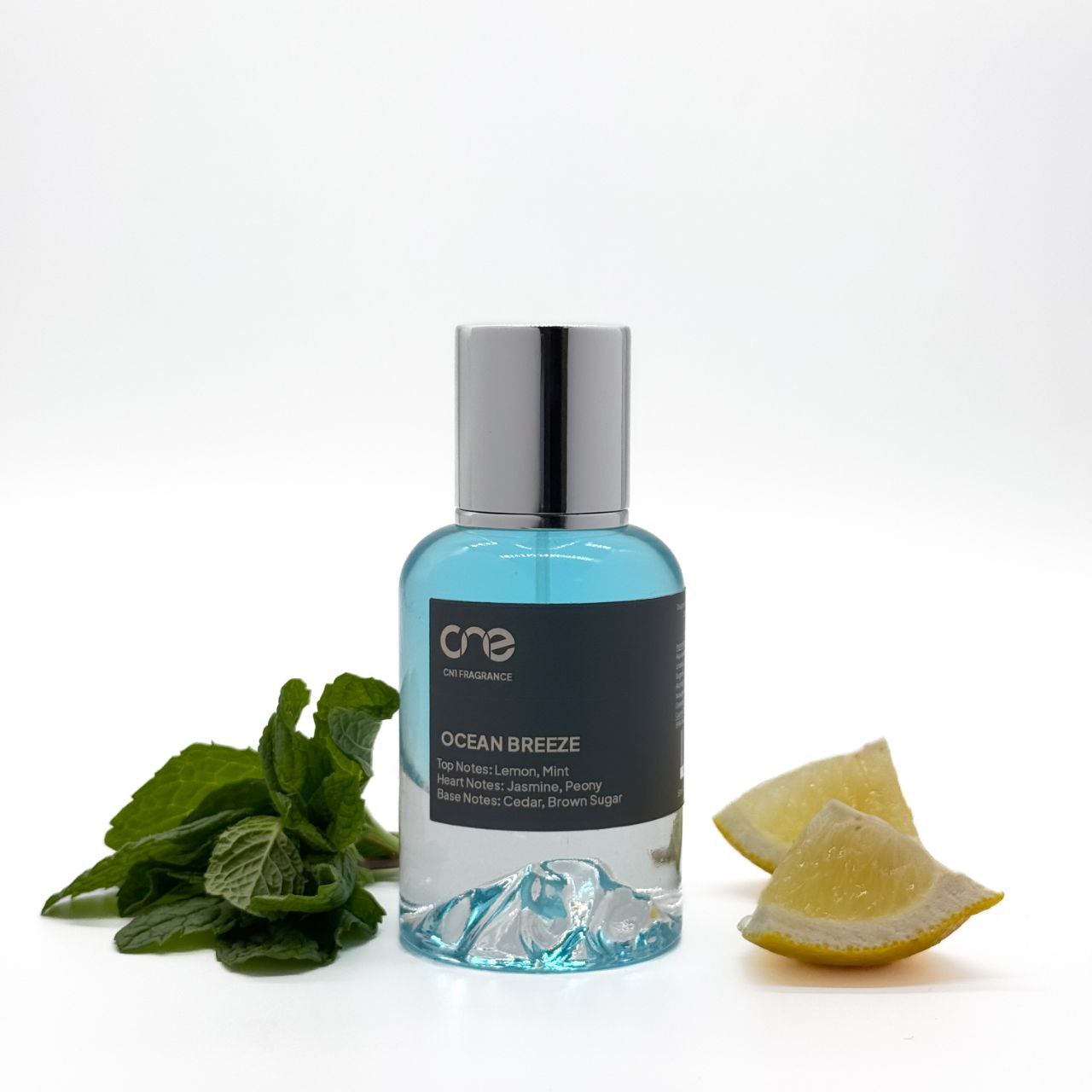 Ocean Breeze by CN1 Fragrance: A refreshing blend of aquatic notes, crisp citrus, and subtle woody undertones, evoking the serene essence of a coastal getaway.